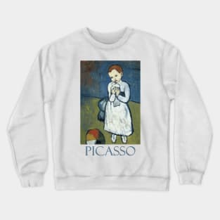 Child with a Dove by Pablo Picasso Crewneck Sweatshirt